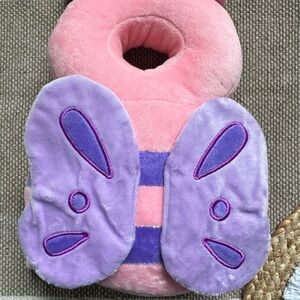 Pink and Purple Butterfly head protector backpack